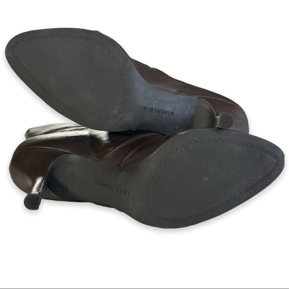 Gianni Bini Wynona Brown Leather Stiletto Heel Ankle Boots sz 8M - Picture 8 of 15